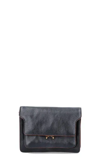 Marni Medium Trunk Soft Shoulder Bag  In Black