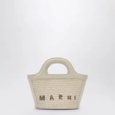 Marni Micro Tropicalia Brown Leather And Rafia