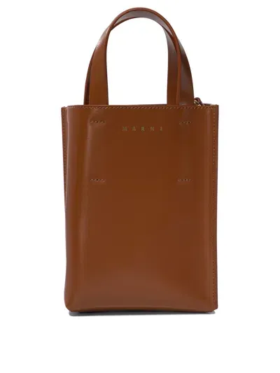 Marni Museo Nano Handbags In Brown