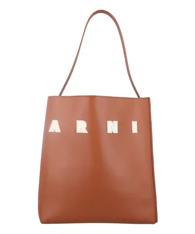 Marni Museum Hobo Bag In Brown