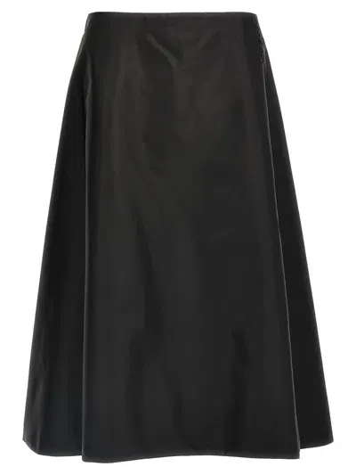 Marni Cotton Cady Midi Skirt In Black