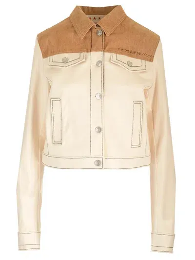 Marni Organic Cotton Denim Jacket In White