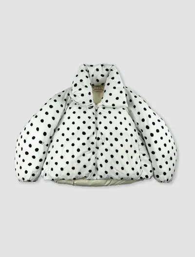 Marni Oversized Down Jacket In Stone White