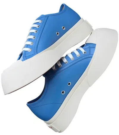 Marni Pablo Leather Platform Sneakers In Blue