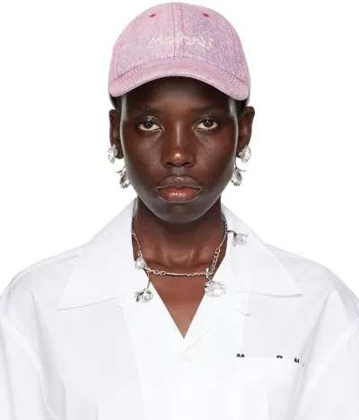 Marni Pink Marble Dyed Baseball Cap In Mbc13 Pink Gummy