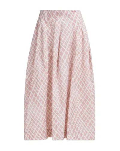 Marni Abstract-print Cotton Skirt In Antique Rose