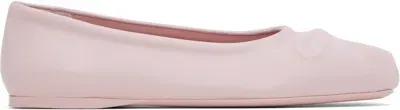 Marni Pink Seamless Little Bow Ballerina Flats In 00c29 Antique Rose