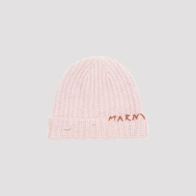 Marni Pink Virgin Wool Hat In Pink & Purple