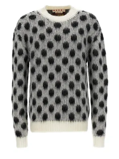 Marni Polka Dot Sweater In Blackwhite