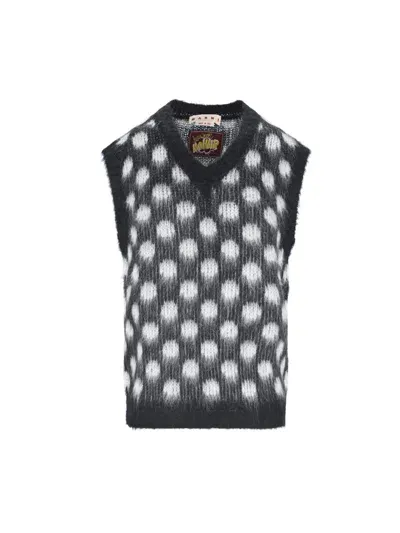 Marni Polka Dot Vest In Black