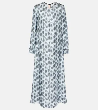 Marni Printed Silk Maxi Dress In Multicoloured