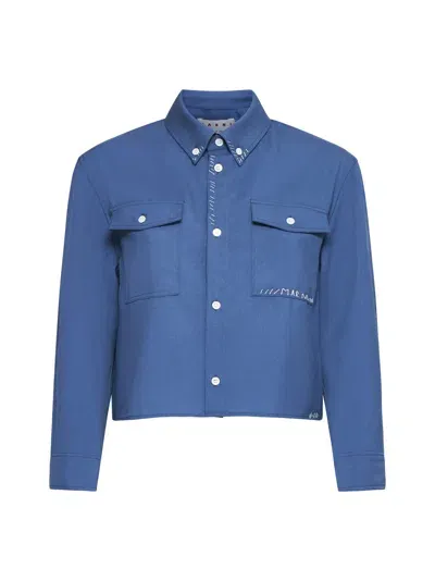 Marni Shirt In Sapphire Blue