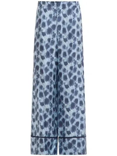 Marni Silk Wide-leg Trousers In Multi