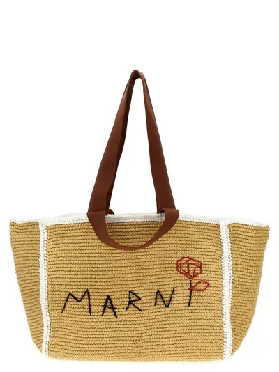 Marni 'sillo' Shopping Bag In 浅褐色的