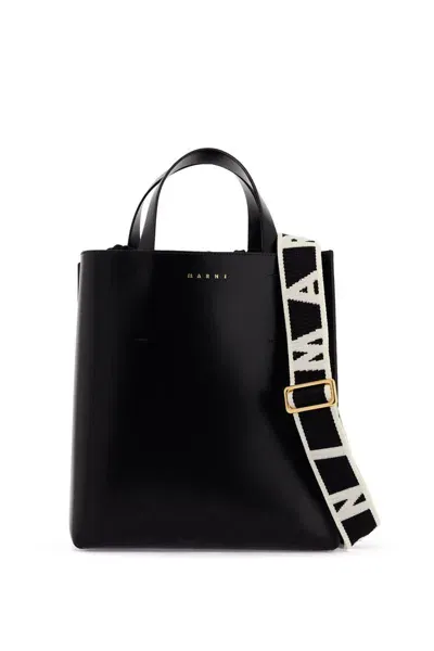 Marni Small Museum Tote Bag In Black