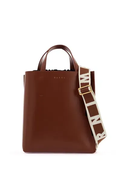 Marni Small Museum Tote Bag In Brown