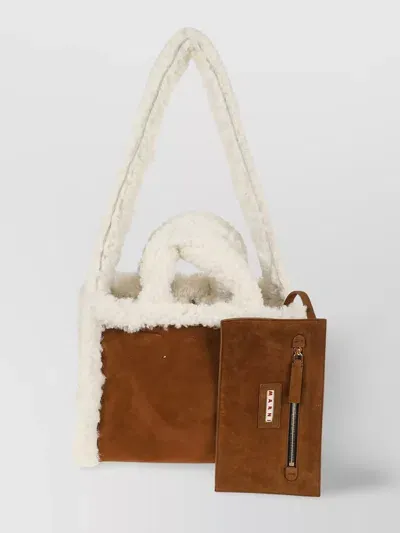 Marni Basket Small In Cinnamon Soft Beige