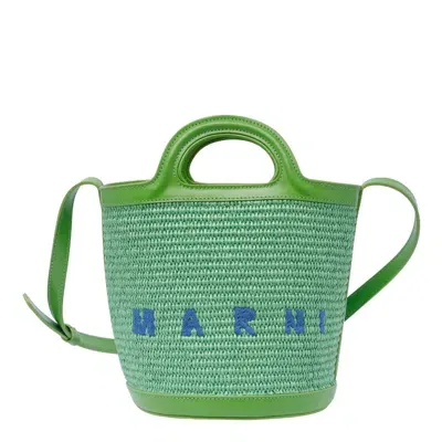 Marni Small Tropicalia Bucket Bag In Green