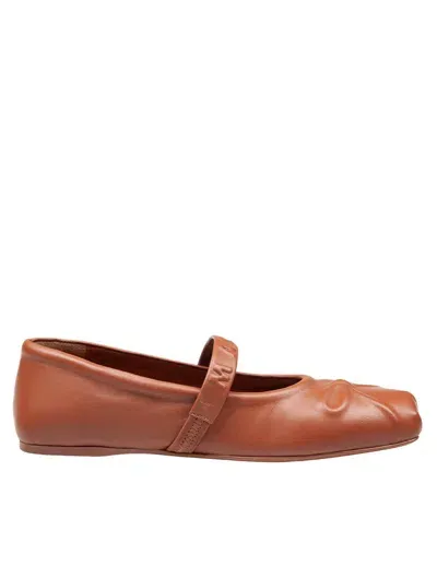 Marni Square Toe Ballerinas In Brown