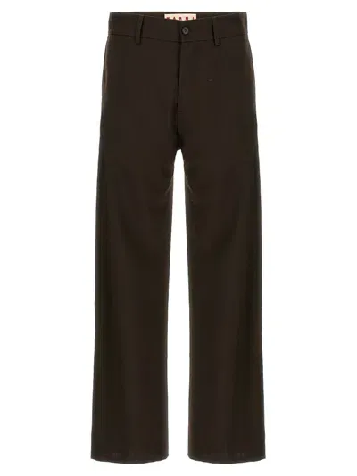 Marni Wool Pants In Brown