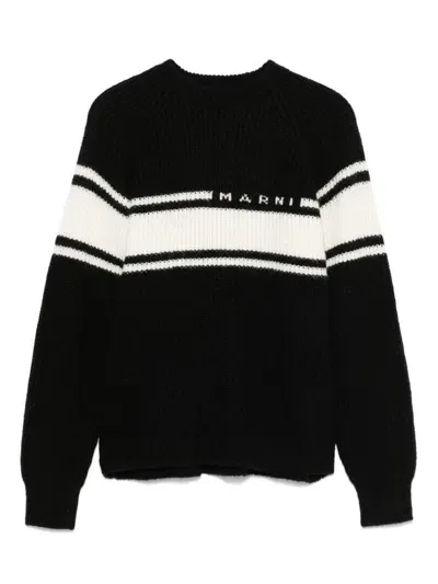 Marni Kids' Stripe-detail Sweater In Black