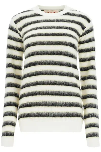 Marni Striped Crewneck Pullover In Multicolor