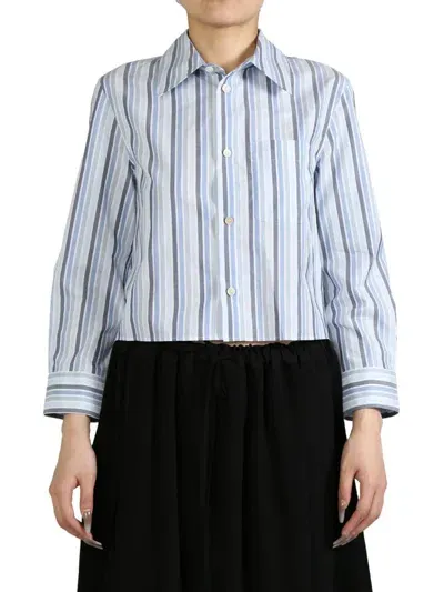 Marni Striped Organic Cotton Shirt In Stb47