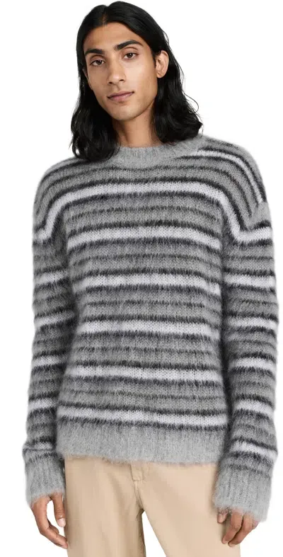 Marni Striped Mohair Sweater Antique Silver