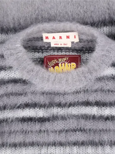 Marni Striped Sweater In Grey