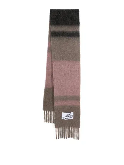 Marni Striped Wool Scarf In Pink