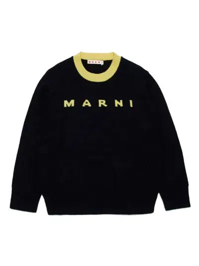 Marni Kids' Sweater With Logo In Black