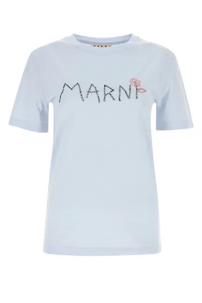 Marni Light Blue T-shirt With  Stitching