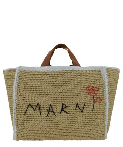 Marni Tote Bag In Beige