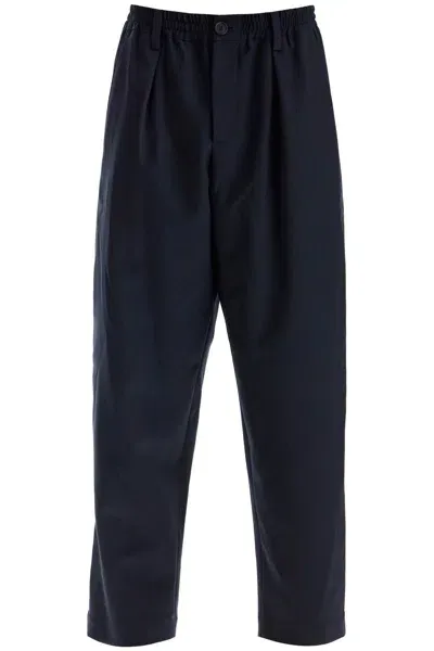 Marni Tropical Wool Cropped Pants In In Blue