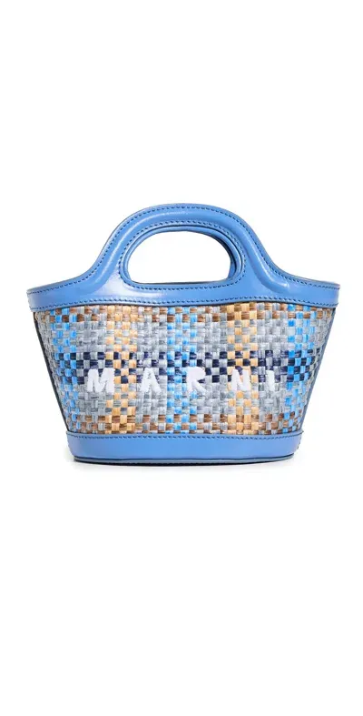 Marni Micro Tropicalia Interwoven Tote Bag In Multi