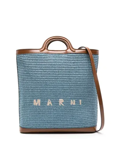 Marni Tropicalia Tote Bag In Blue