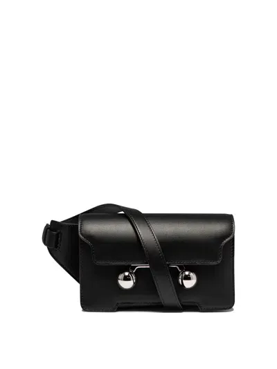 Marni Trunkaroo Leather Crossbody Bag In Black