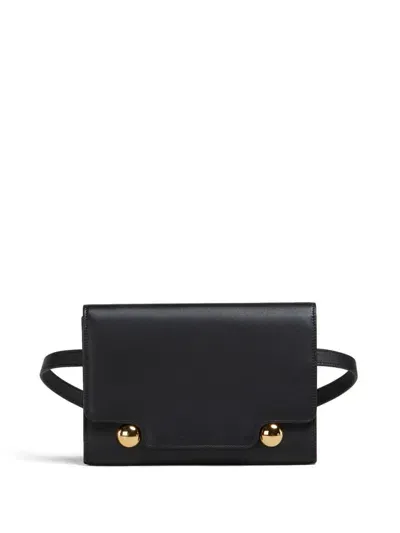 Marni Bumbag Leather Belt Bag In Black