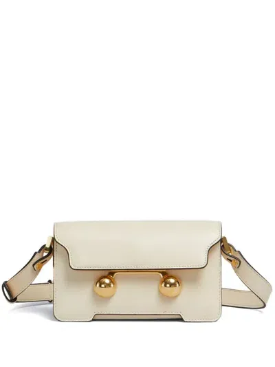 Marni Trunkaroo Mini Shoulder Bag In Cream White Leather