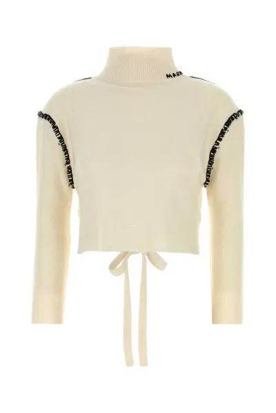 Marni Turtleneck Knit Jumper In Multicolor