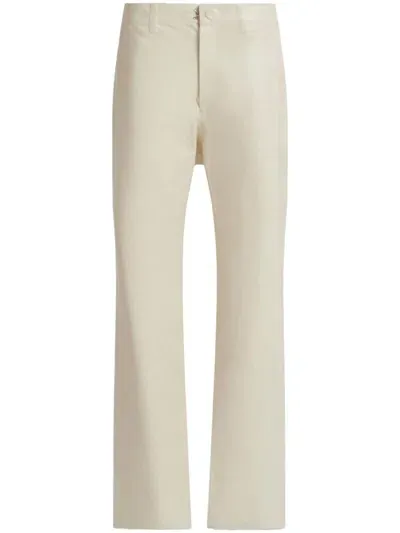 Marni Two-tone Virgin-wool Trousers In 0ww01 White