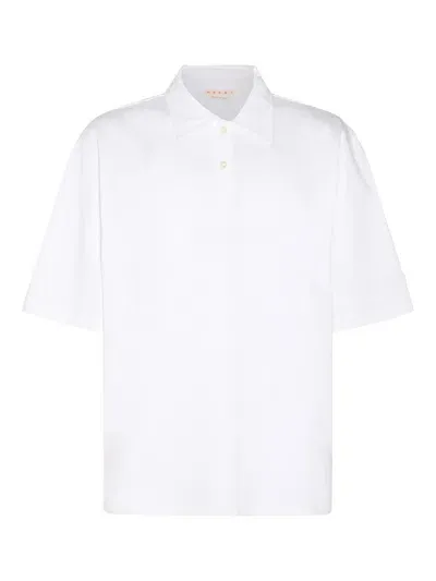 Marni White Cotton Polo Shirt