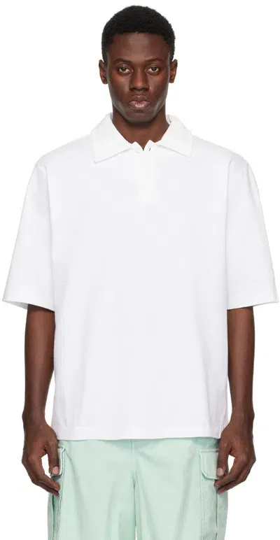 Marni Men's Oversized Polo Shirt In Lily/white