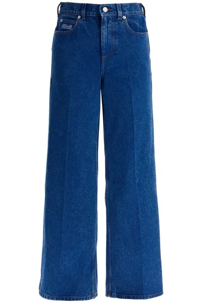 Marni Jeans A Gamba Ampia Svasata In Blue