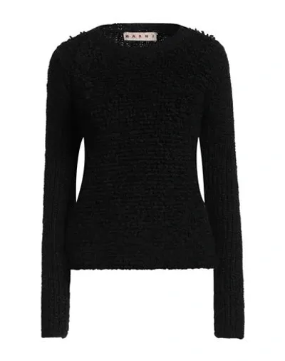 Marni Mohair Blend Crewneck Sweater In Black