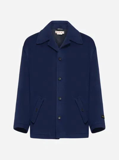 Marni Coat In Light Navy