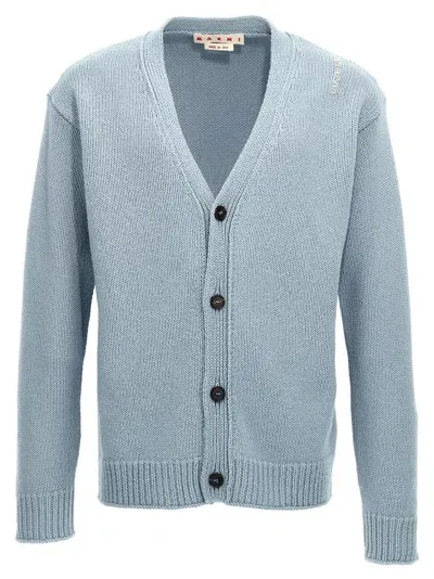 Marni Wool Cardigan Sweater, Cardigans In Clear Blue