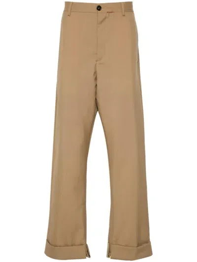 Marni Wool Trousers In Brown