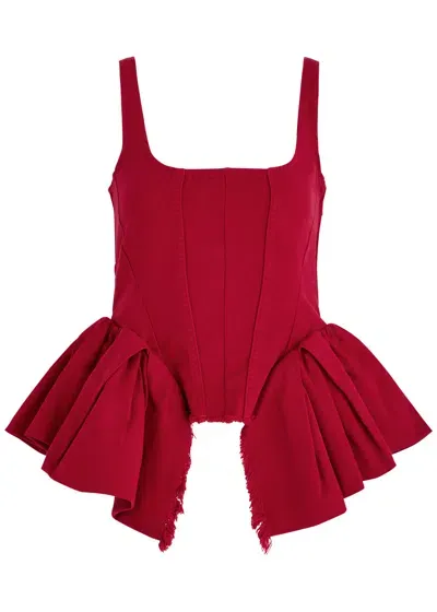 Marques' Almeida Corset With Pleated Hip Panels Red