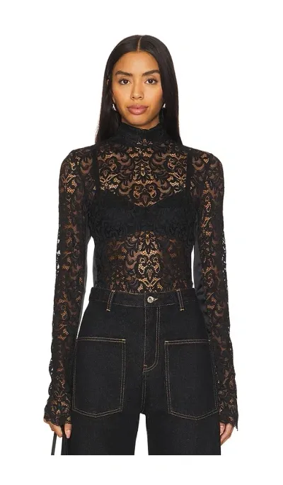 Marques' Almeida Highneck Lace Long Sleeve In Black